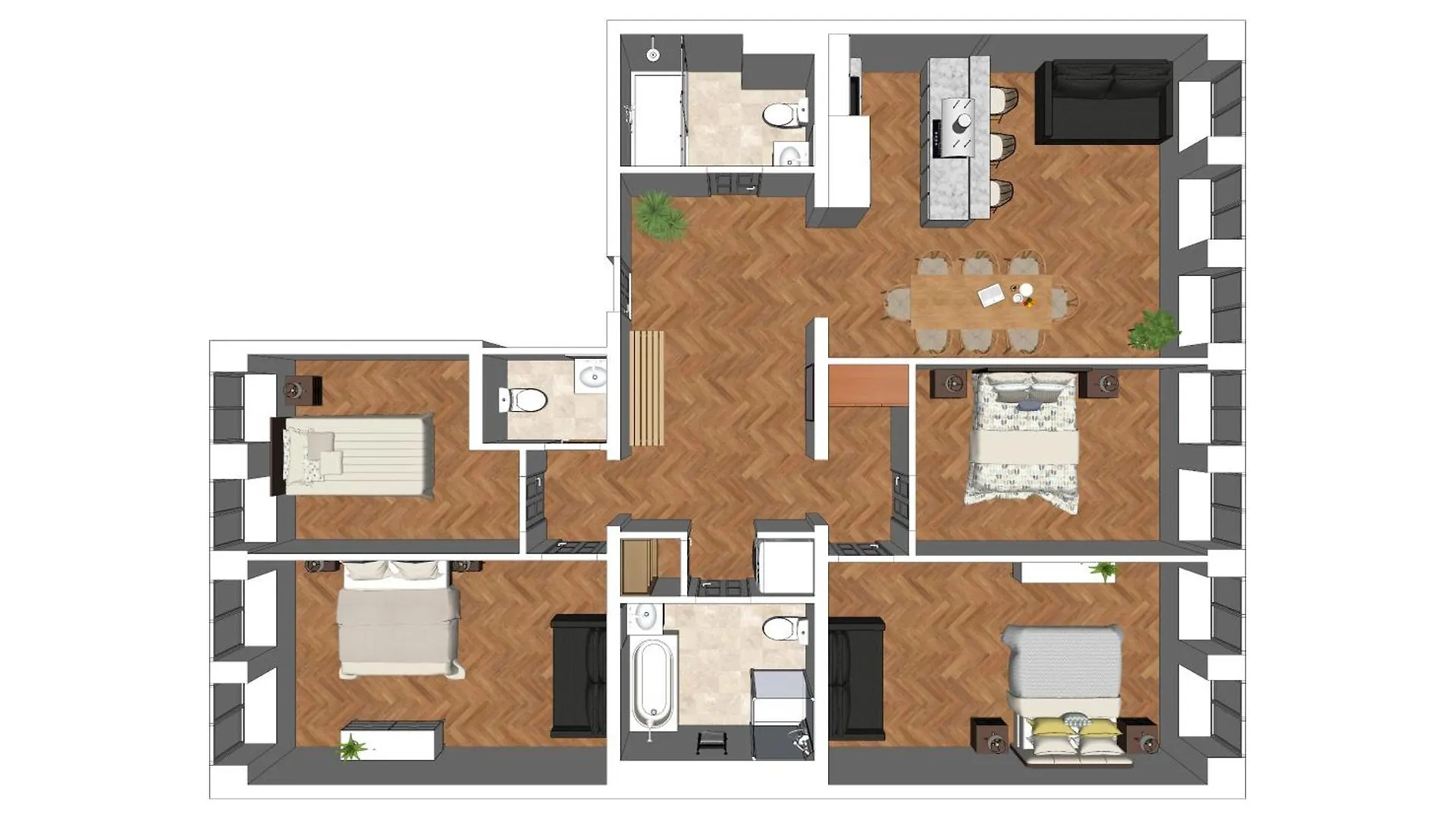 Flatista Homes - Central Station - 4 Br Monaco di Baviera 0*,